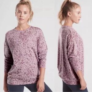 Athleta Pink/purple Leopard Print Sweater
